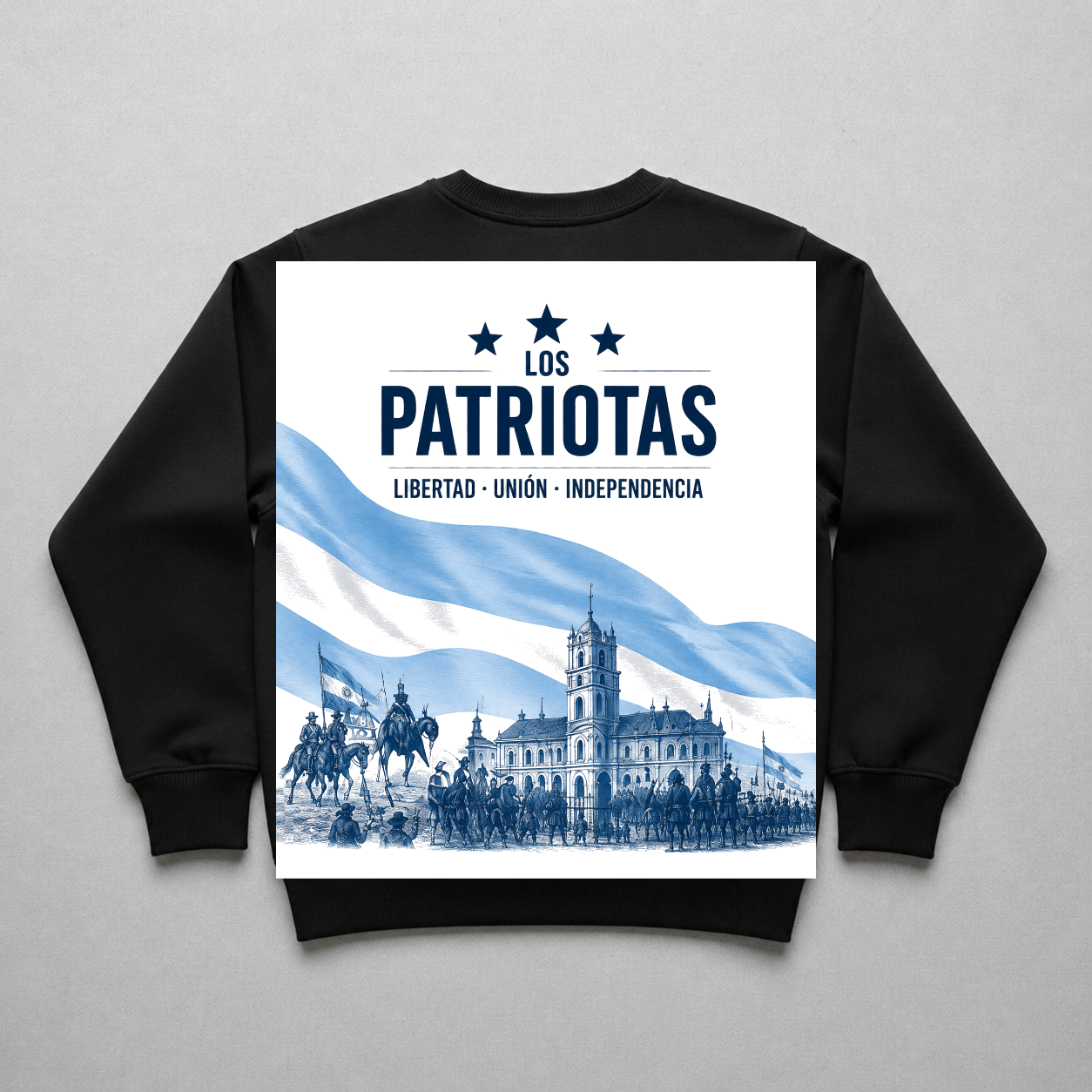 Los Patriotas · Buzo Cuello Redondo Negro